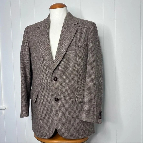 Classic Brown Tweed Men's Blazer - Picture 10 of 12